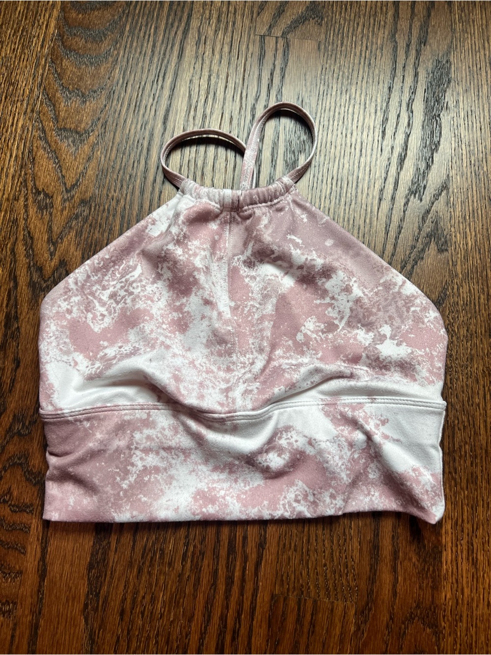 Jo and Jax Pink Marble Active Crop Top